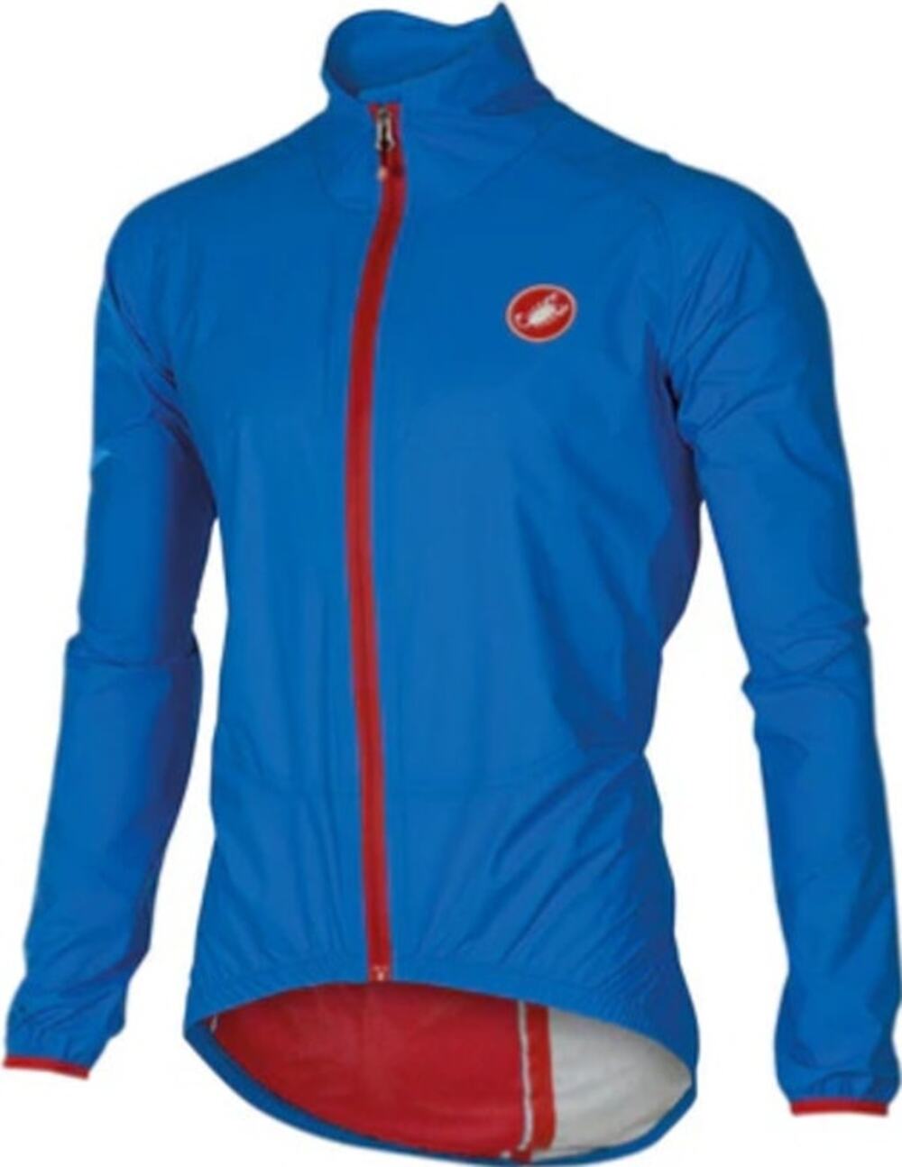 Castelli Riparo Rain Jacket Zip Up Colorblock Back Pocket Outdoor Blue Red XL